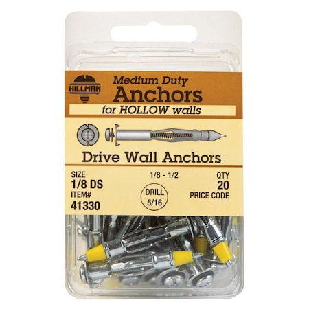 0.13 In. Drive Wall Anchor, 100PK